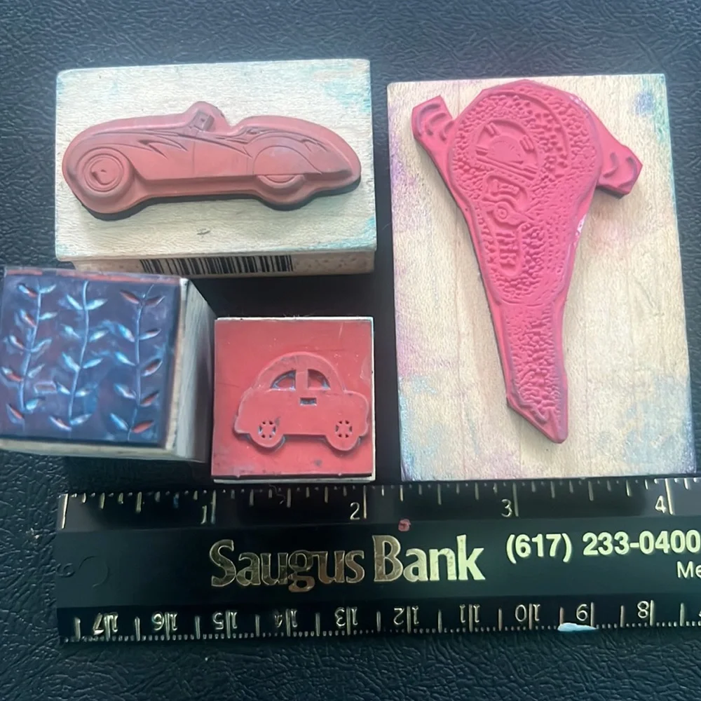 Rubber Stamps Inkadinkadoo Hero Arts Car Parking Meter race VW bug